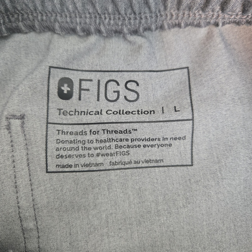 Figs Womens Zamora Jogger Scrub Pants Size L Grey Medical Drawstring Stretch - Picture 3 of 7